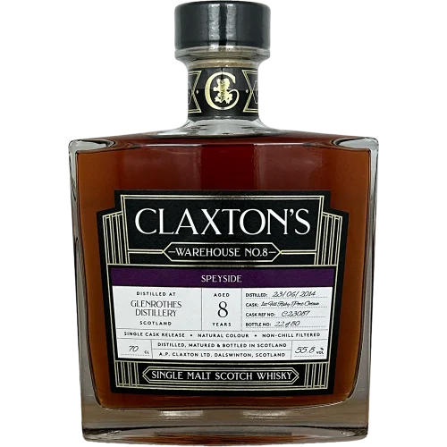 Glenrothes 8 år (First Fill Ruby Port Octave) 55.8% Claxton's WH No 8 bottle - Fadandel.dk
