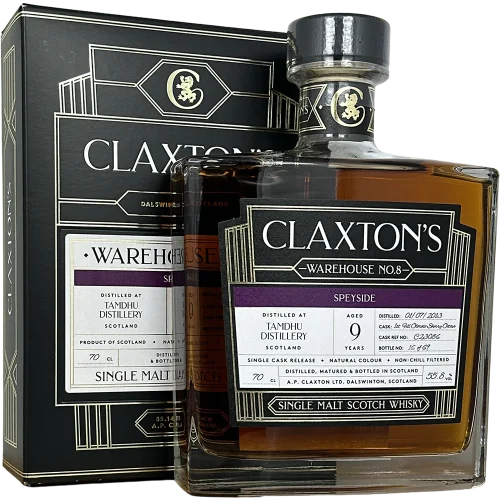 Tamdhu 9 år (First Fill Olosoro Octave) 55.8% Claxton's WH No 8 bottle and box - Fadandel.dk