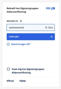 Aldersverificering Med MitID - Fadandel.dk